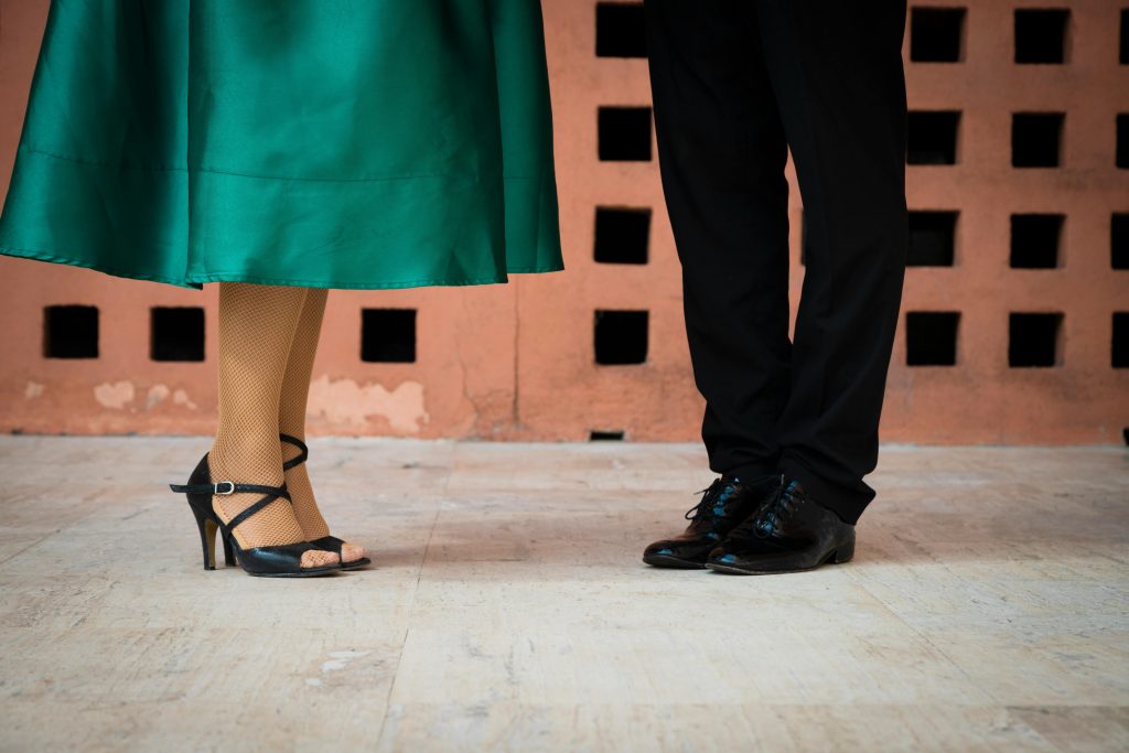 Close-up of a dance couple's feet in Monterrey, Nuevo León, México.